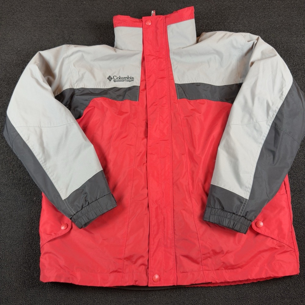 Columbia Mens Jacket Large Interchange Core Windbreaker Full Zip With Zip Out